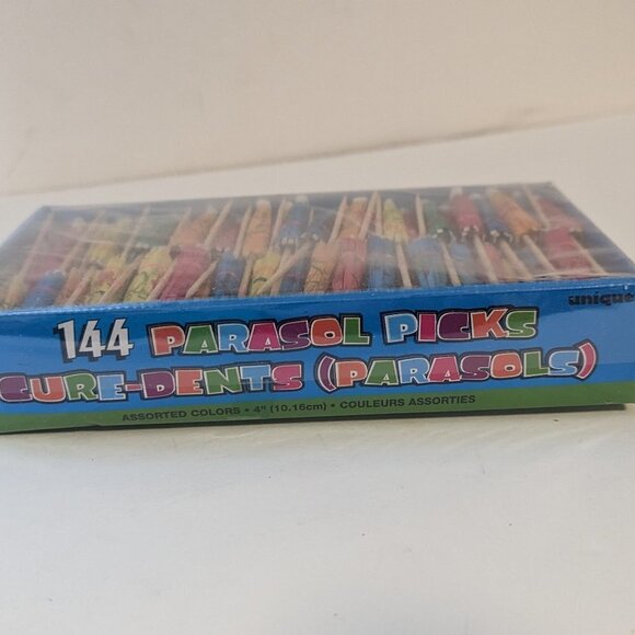 NWT Tiki Tropical Umbrellas Bar Retro Paper Parasols 144-Count Hawaii Party BBQ - Picture 3 of 6